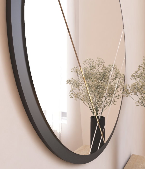 Hanah Home Espejo Redondo Negro Hanah Home Espejo Redondo Negro